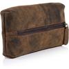 Leather Zip-Lock Cosmetic Makeup Pouch Bag Pen Pencil Case