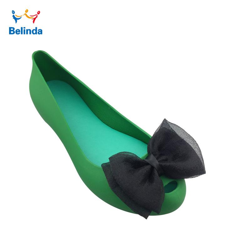 

Summer Shoes Shoes Women S Shoes Bow Flat Bottom Shallow Mouth Fish Mouth Mesh Jelly Single Shoes Sandals 41 зелений