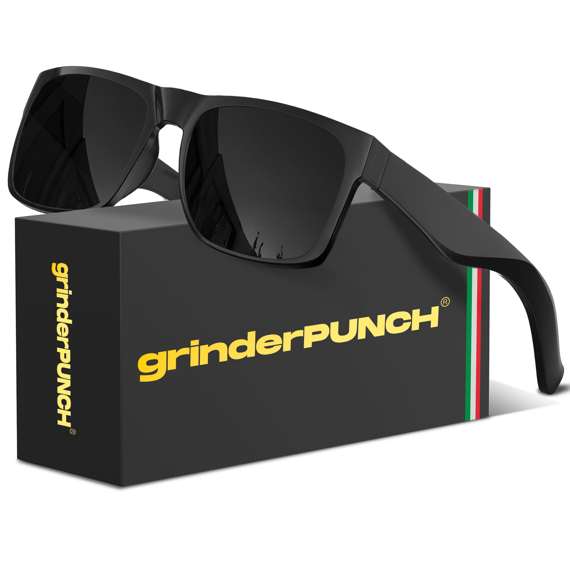 

grinderPUNCH XL поляризованные солнцезащитные очки большая широкая оправа XL солнцезащитные очки поляризованные спортивные вождение рыбалка мужские мужские легкие, черные, очень большие