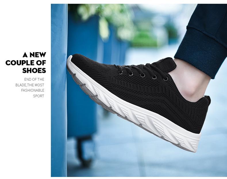 Spring & Autumn Men's Large Size Breathable Flyknit Running Shoes