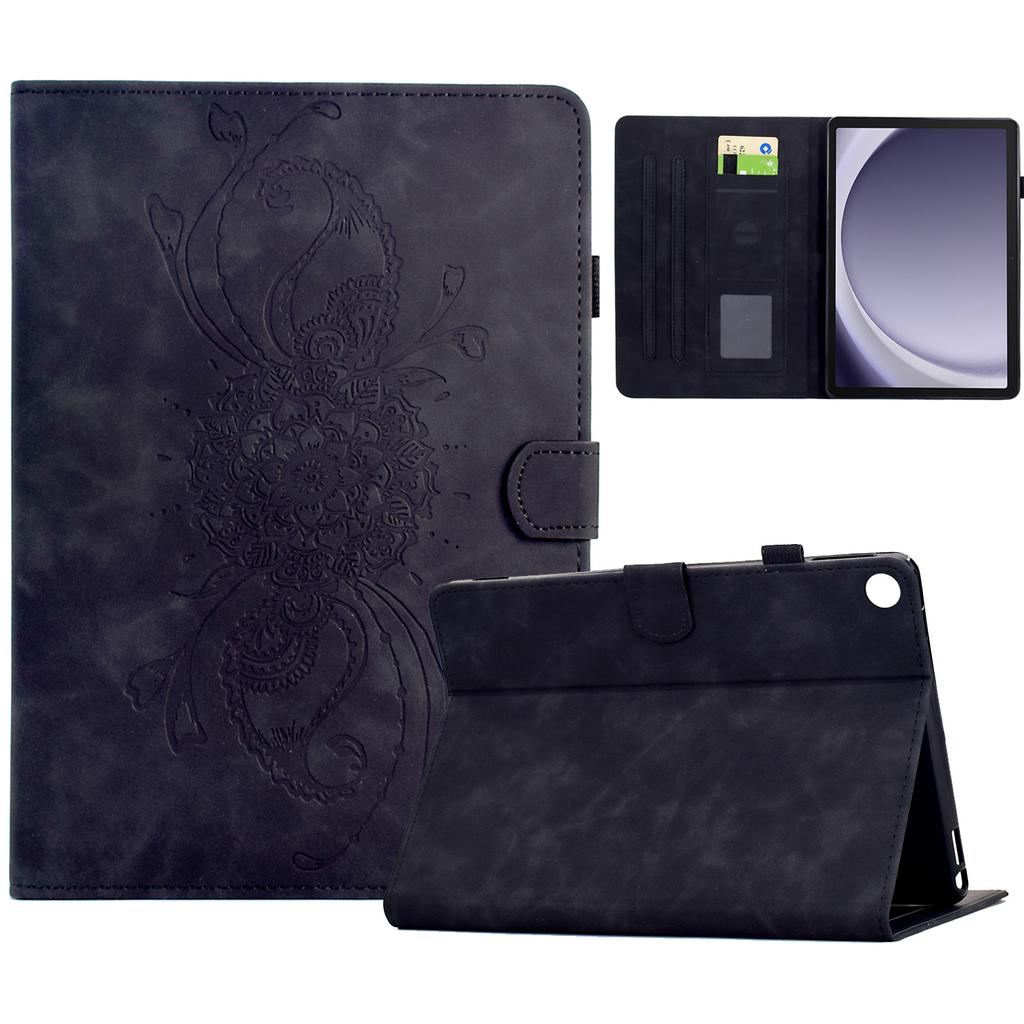 For Samsung Galaxy Tab A9+ Case Mandala Imprinted Leather Tablet Cover with Card Slots
