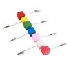 7pcs Card Stands Simple Portable Table Number Holders with Colorful Wooden Base for Photos Cards Notes Decoration