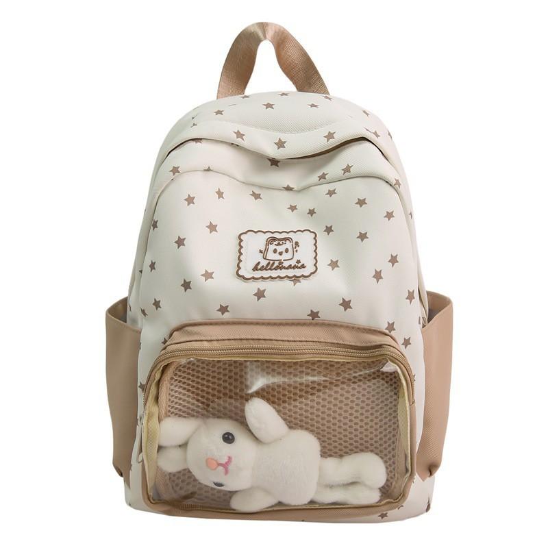 Two-dimensional Transparent Pain Bag Girls Traveling Light Backpack Primary School Students Cute Cross-border Fresh Travel