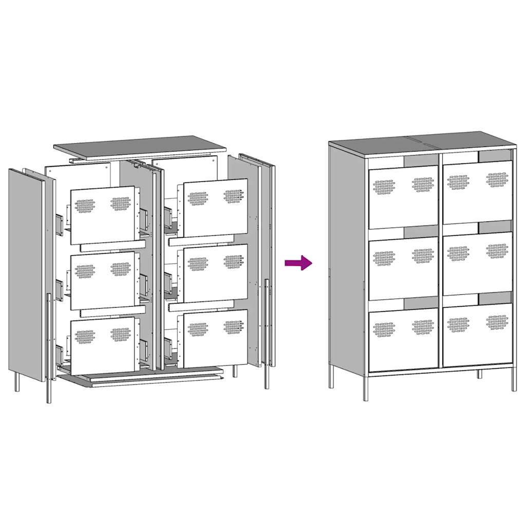 Highboard Rosa 68x39x101.5 cm Steel