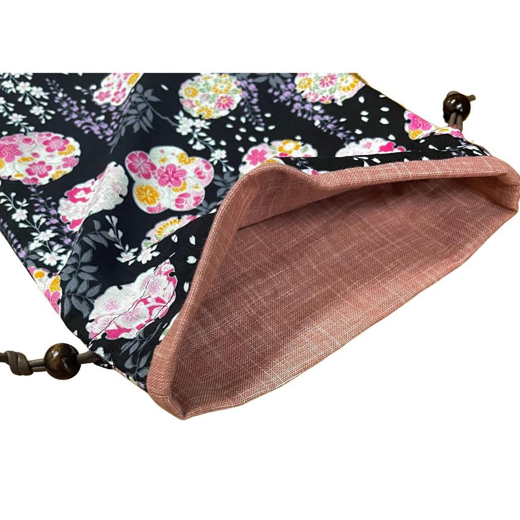 Handmade Workshop FUJITA Drawstring Floral Goshuincho Japanese Pattern Bag, Pattern, (Seal Book) Holder,