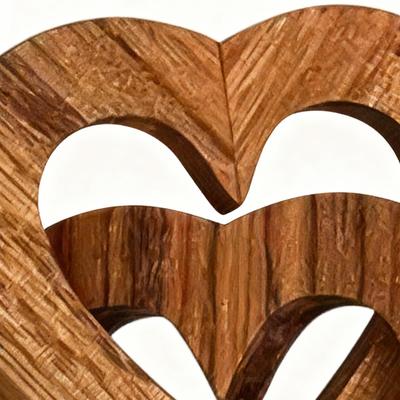 Interlocking Hearts Decor Wood Tabletop Decor Romantic Joined Heart Craft For Newlyweds Couples Home Decorators Craft Lovers