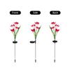 Solar Powered Outdoor Garden Light with Artificial Lily Flower Design for Yard Patio Pathway Decoration with Stake Mount