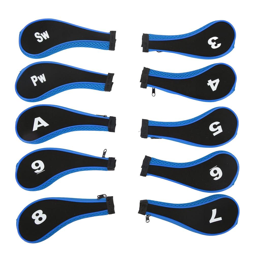 10Pcs Golf Club Head Cover Neoprene Golf Head Cover for Woods Irons Golfer Lovers