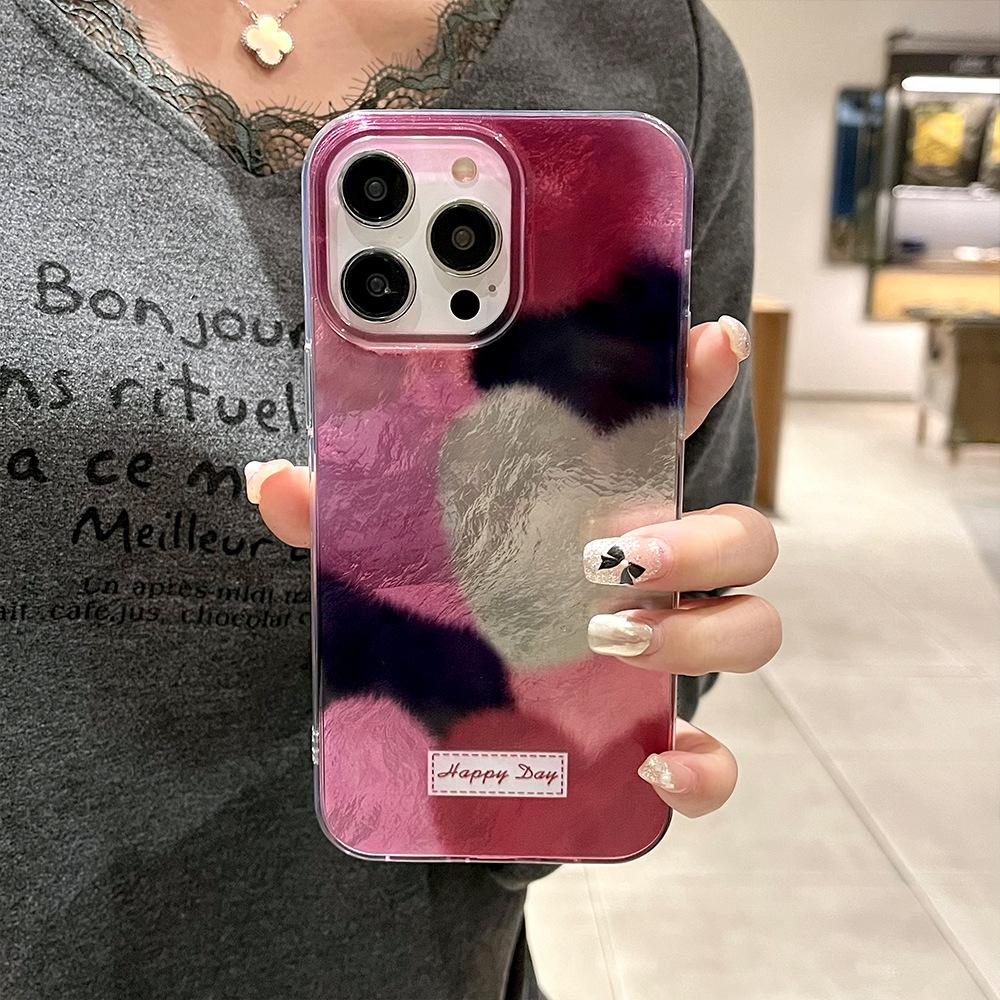 Applicable To Apple 15 Summer Ins Korean Style Vortex Mobile Case IPhone 16 Love Color Block Protection Case