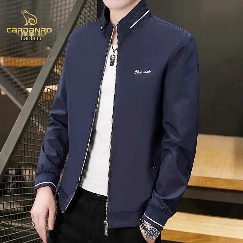 CARDANRO Men's Slim-Fit Stand-Collar Casual Jacket