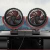 Car Fan Double Head USB Fan for Car, Vehicle Cooling Fan Brushless Motor 3 Speed, 360Rotation, for Car Dashboard
