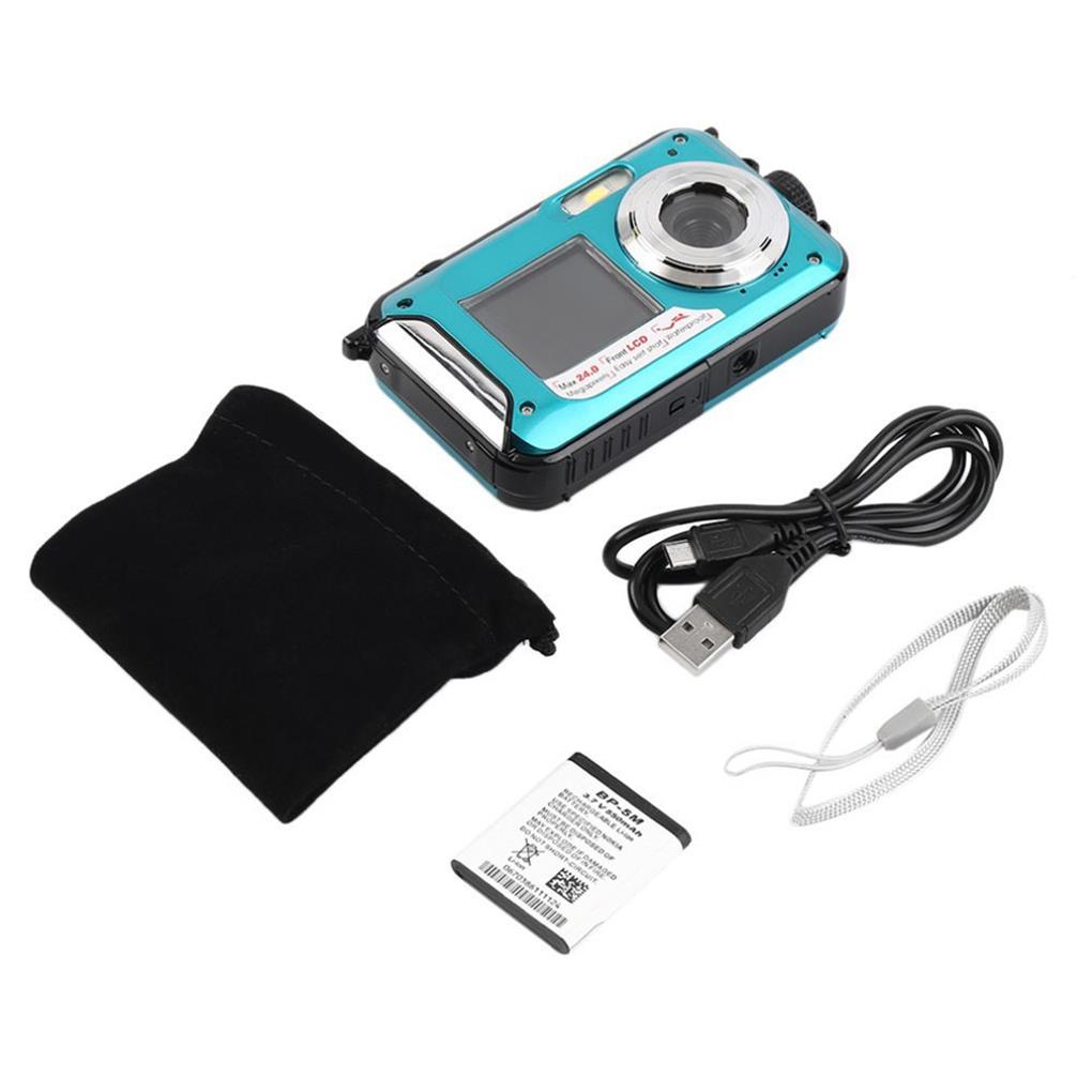 

24 Million Pixel Dual-Screen Underwater Waterproof High-definition Digital Camera Point-and-shoot Digital Camera Vlog Camera синій