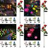 Color-changing Solar Rose Led Lights For Outdoor Garden Pathway Waterproof Lamp