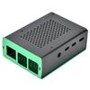 For   4 Model B Black Aluminum Case Box Enclosure with Heatsink Bracket (Black)