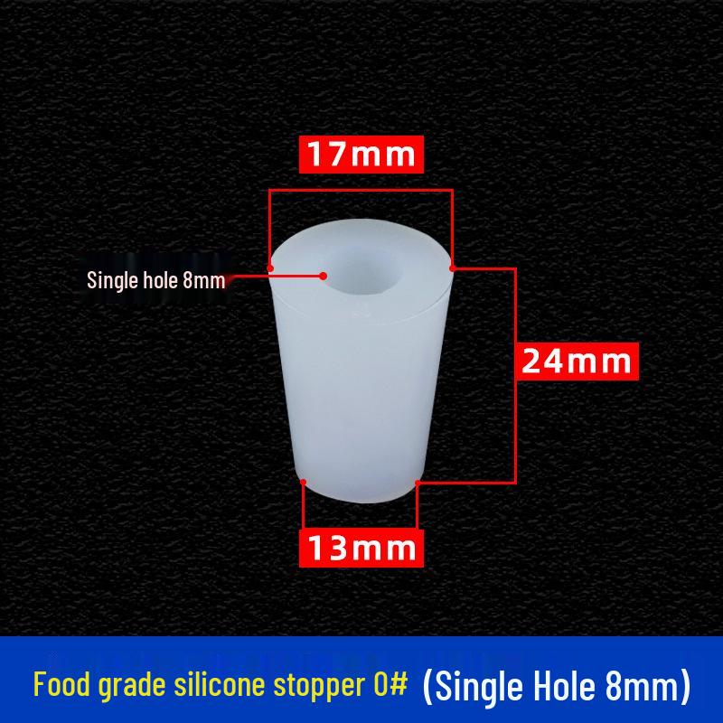 Hole-Punched Food Grade Silicone Stopper for Test Tubes, Bottles, and Water Pipes.