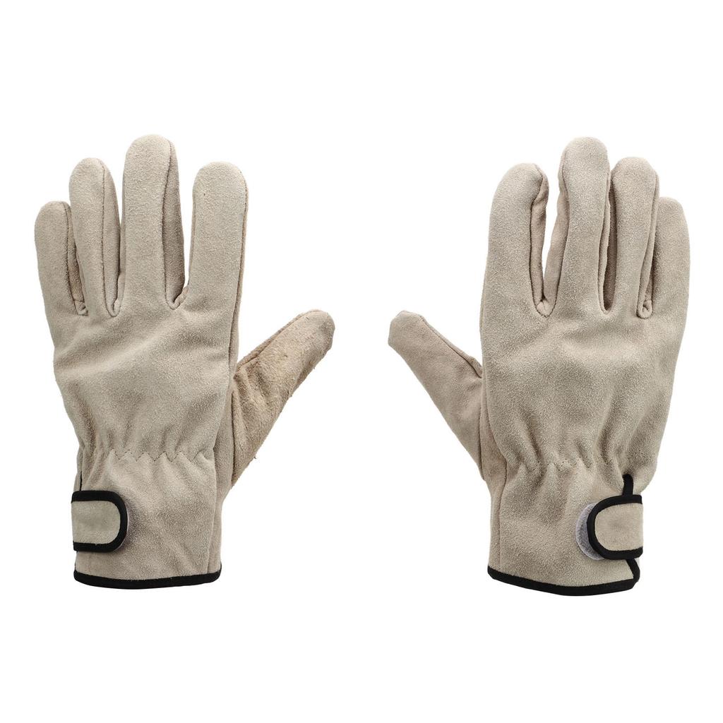 Cowhide Leather Gloves Durable Insulation Leather Gloves BBQ Camping Driving Gloves for Welding