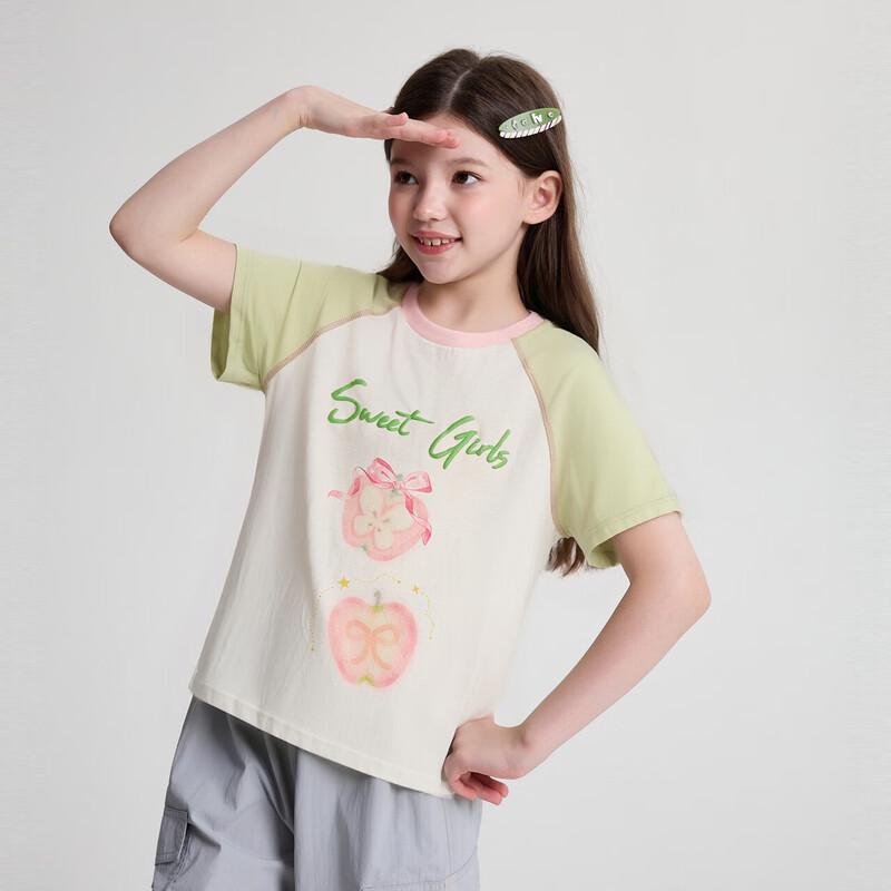 Girls  Color-Block Round Neck T-shirt 165
