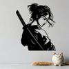 Metal Wall Art Japanese Samurai Woman Decor for Living Room Bedroom Bathroom New Year Gift Art Lover