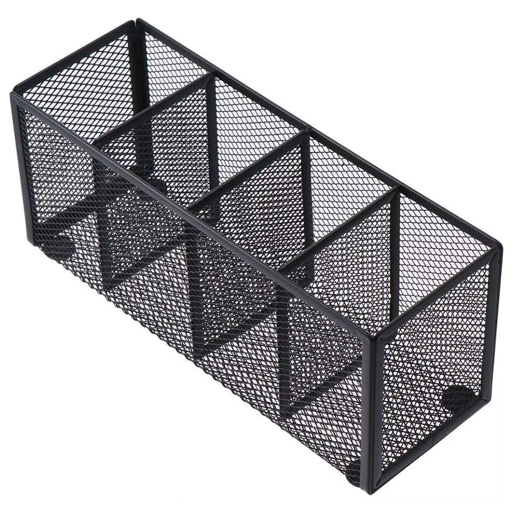 Durable Metal Mesh Desk Organizer Rectangle Pencil Holder Office Home Supplies