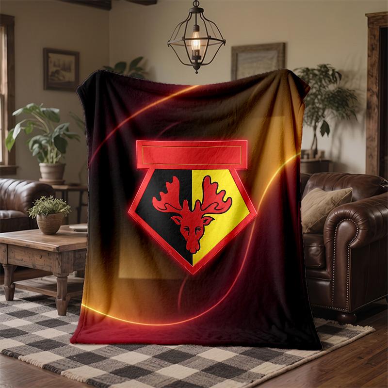 Watford Football Print Flannel Blanket Soft Warm Sofa Bed Throw Blanket For Home Office Bedroom