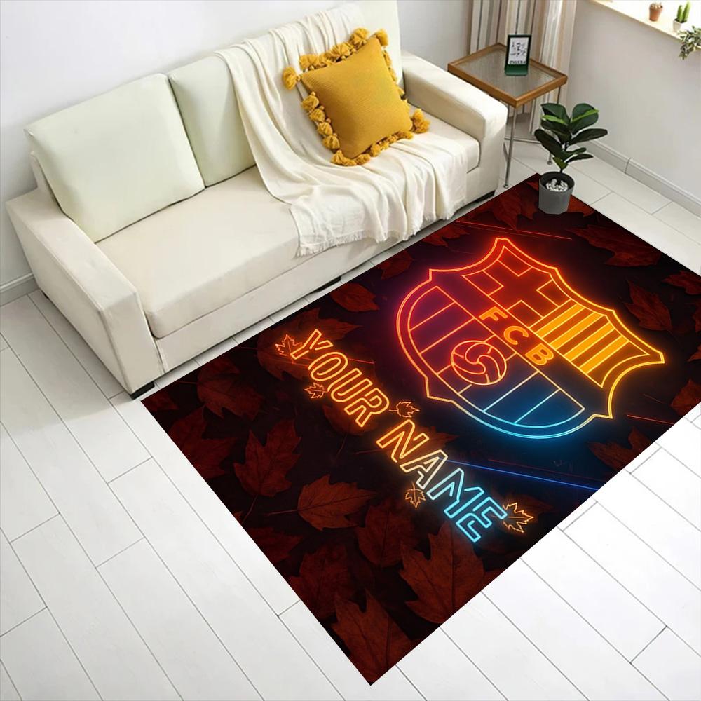 Barcelona Club Customize Text Floor Rug Office Rug Perfect for Entryway Study room Dormitory Decorate room Anti-slip Rug Decorate Offices
