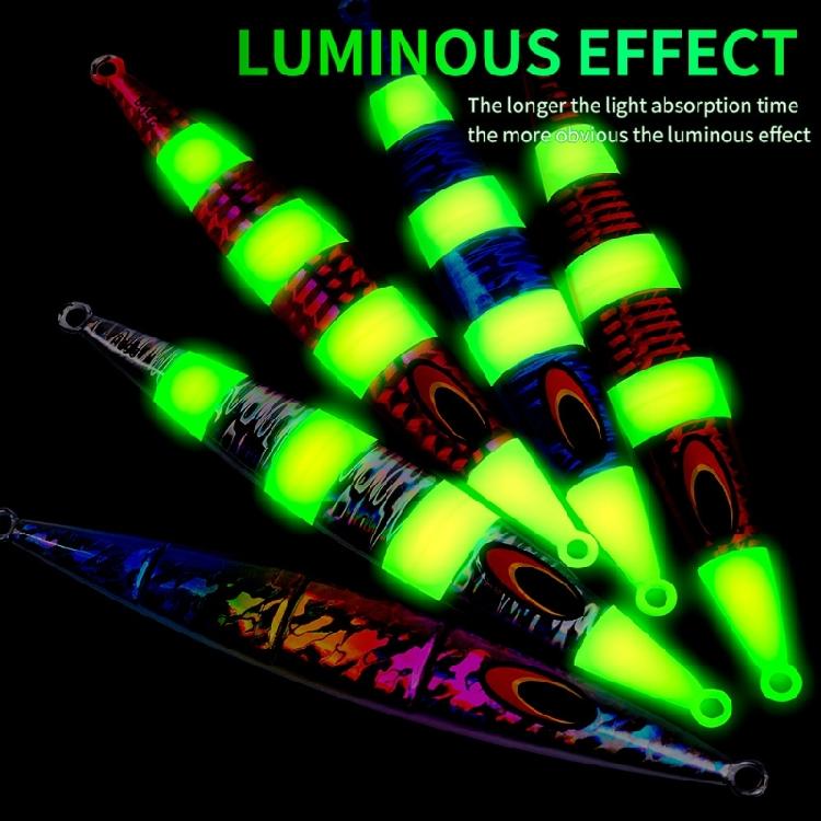 5Pcs Fishing Glow Lures Jigs Lures Freshwater Saltwater Metal Slow Pitching Jigs Fast Sinking Jigging Baits Swimbait