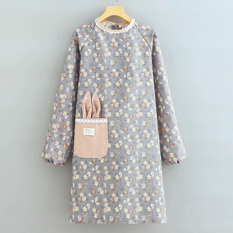 Floral Print Apron With Adjustable Straps For Kitchen And Home Decor