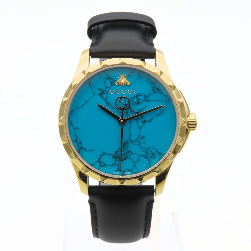 Used GUCCI Watches Bee 126.4 Stainless Steel/leather gold black
