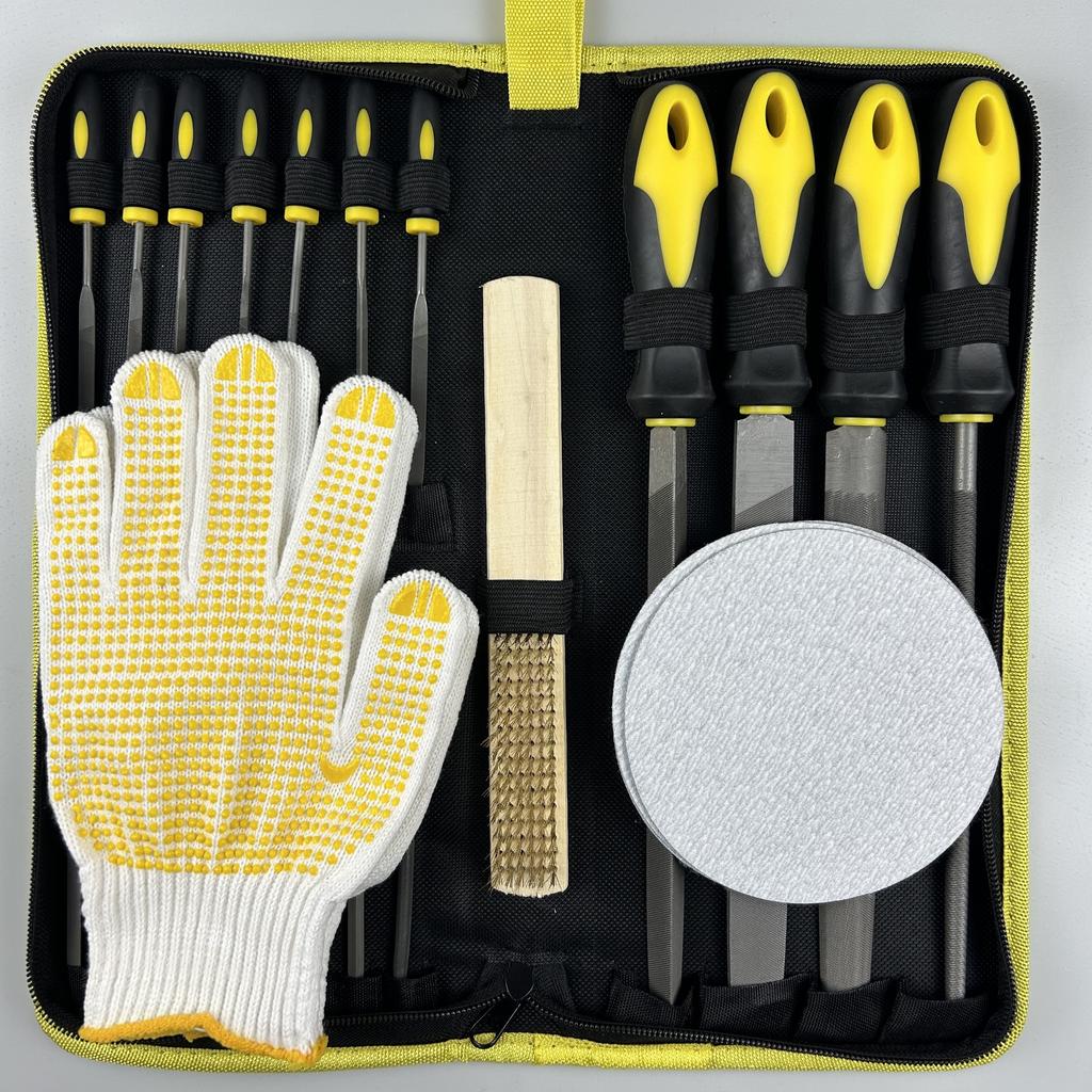 File Tool Set with Carry Case,Premium Grade T12 Drop Forged Alloy Steel, Precision Flat/Triangle/Half-round/Round Large Fi