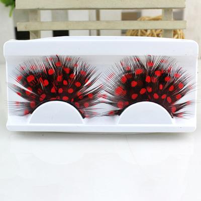 Yousheng 1 Paar 3D Bunte Falsche Wimpern Weiche Flauschige Künstliche Farbige Feder Wimpernverlängerung Halloween Cosplay Make-up Falsche Wimpern Party