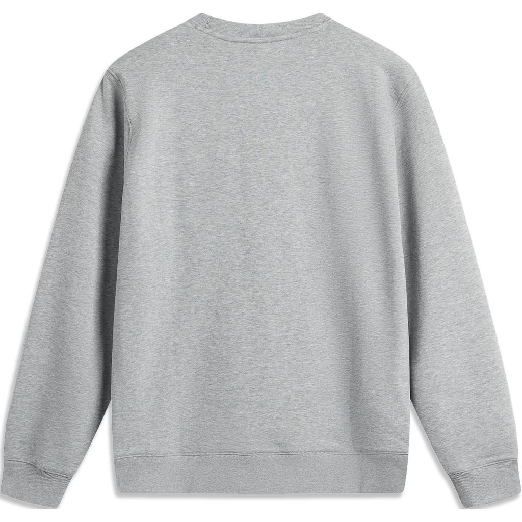 Li Ning Série barev Čína Jednobarevná Mikina přes hlavu s kulatým výstřihem Ležérní s dlouhým rukávem Pánská mikina Květinová-Šedá AWDU657-15