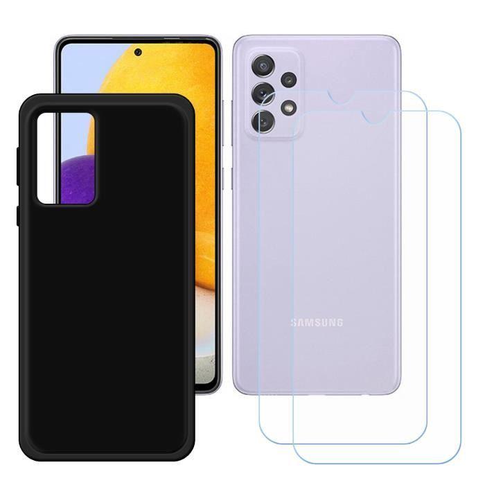 Coque et Protecteur d'Écran - FZ - Samsung Galaxy A72 - Noir - TPU - 2 Verres Trempés