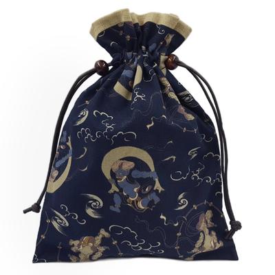 Handmade Workshop FUJITA Drawstring Bag with Japanese Wind God and Thunder God Made In Goshuin Book Goshuin Book Japanese Japanese Japanese Japanese