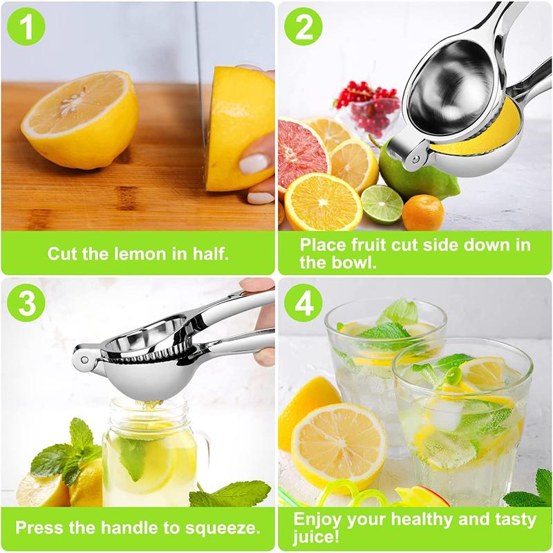 LMETJMA Premium Lemon Squeezer Zinc Alloy Manual Press Juicer Lime Squeezer for Lemon Citrus Orange Fruit JT217