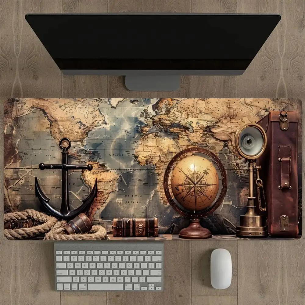 Large size retro nautical style mouse pad  Mouse Pad mouse pad 400x800x2mm