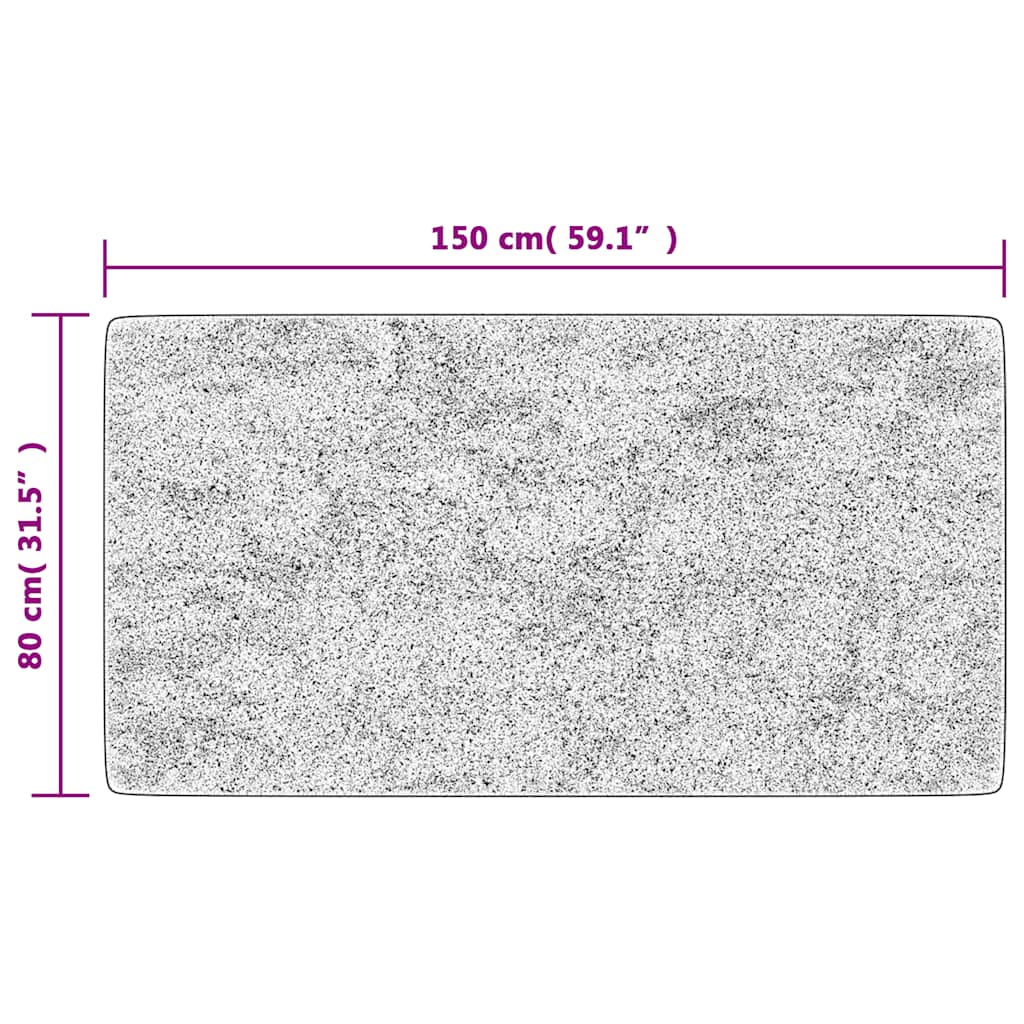 Washable Rug 80 x 150 cm Black and White