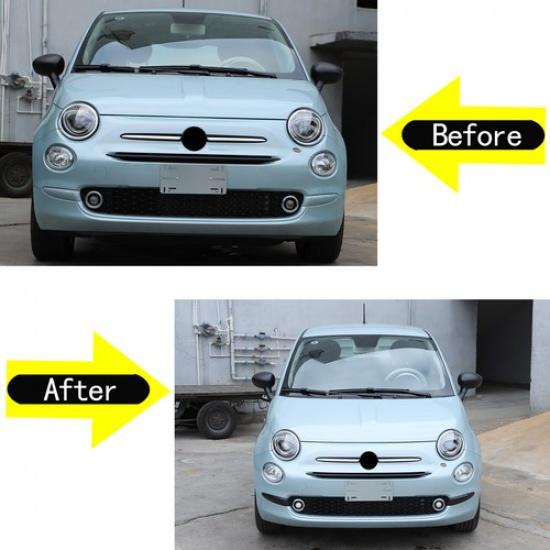ABS Kohlefaser Frontstoßstange Oberer Kühlergrill Zierleiste Zierleiste Für Fiat 500 16-24
