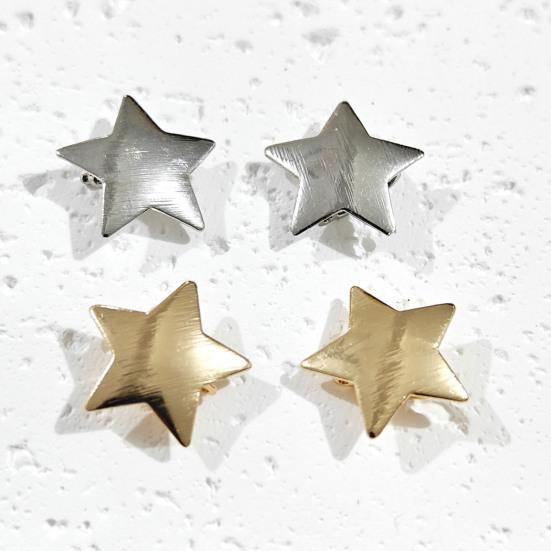 1 Pair Hairpins Five-Pointed Star Shape Hair Clips Metal Texture Side Bang Hair Pins Fade-Resistant Hair Accessory