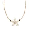 Bohemian style shell woven flower pendant with adjustable beach necklace