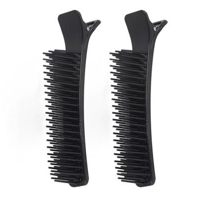 2 Peças Clipe de Estilo de Cabelo Salão Seccionamento Grampo de Cabelo Cabeleireiro Clipe de Partição Ferramenta Hairgrip Preto