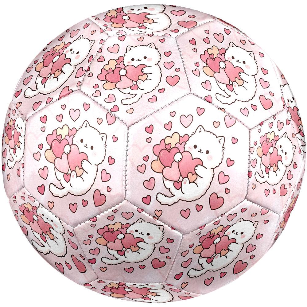 1pc Love Hearts Cat Size 5 Soccer Ball Professional Lightweight Durable Match Training Football Indoor &Outdoor Sports BallTraining Ball Y3