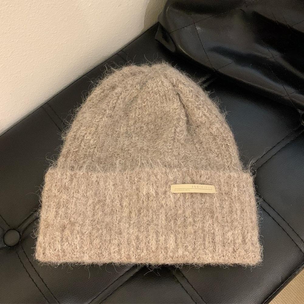 Ear Protection Wool Hat Solid Color Outdoor Hats New Knitted Cap  Winter