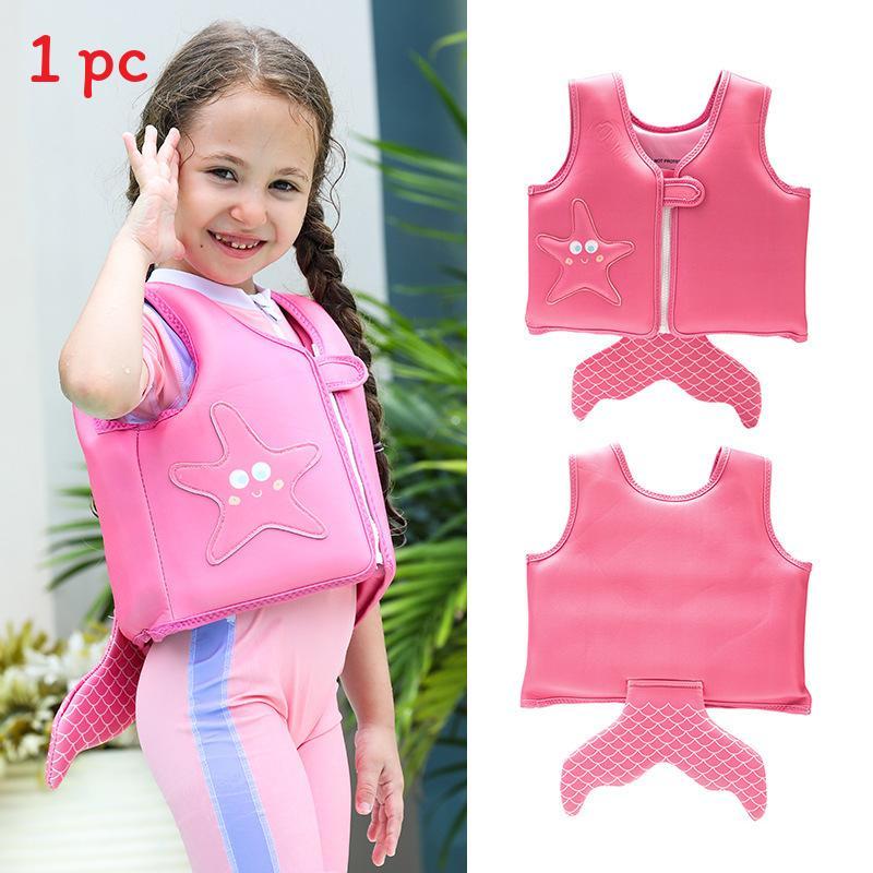 Childrens Cartoon Float Vest With Polyester Material For Swimming And Water Activities