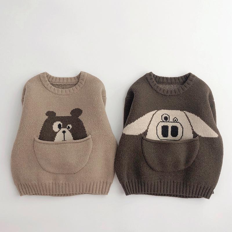 Kids Baby Clothes Sweaters Pullover Cartoon Boys Girls Knitwear Children Infant Pullover Outwear