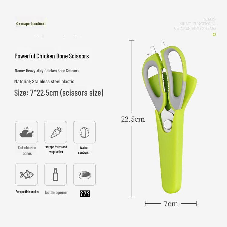 Multifunctional Stainless Steel Kitchen Scissors for Cutting Chicken Bones, Food Prep & More