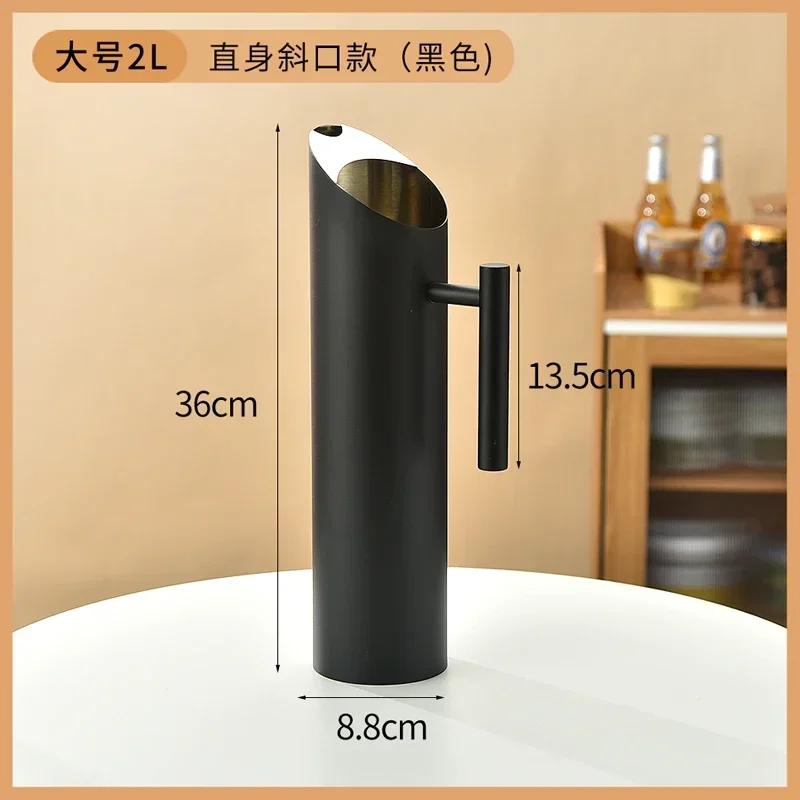304 Stainless Steel Cold Water Boiled Cup Golden Ice Freeze Kettle Beer Jar for Bar Fruit Juice Red Wine with Divider