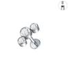 G23 Titan Herz Zirkon Ohrstecker mit Innengewinde und flacher Rückseite für Knorpelpiercing