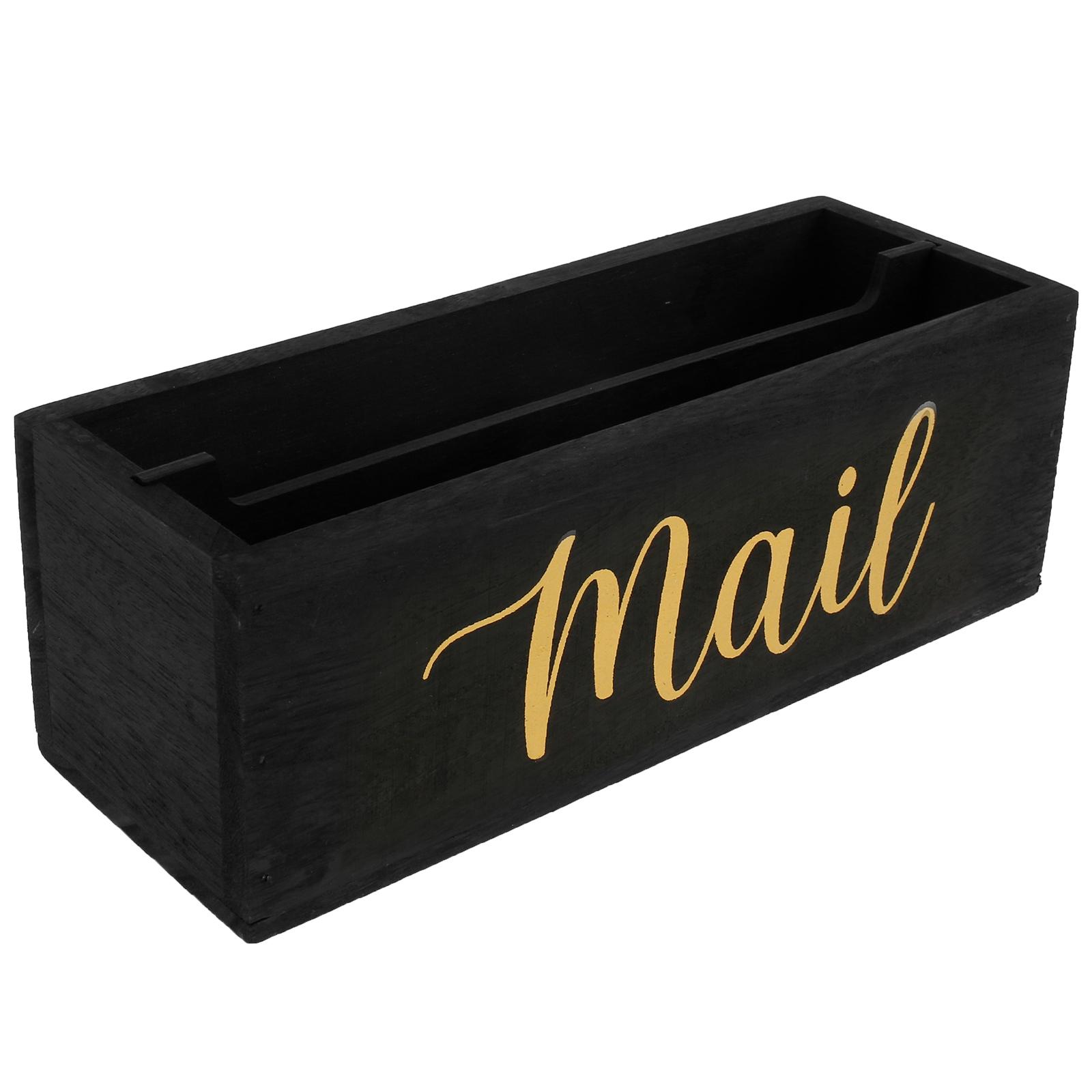 

Mail Organizer 2 Slots Solid Tung Wood Mail Holder Decorative Multifunctional Letter Holder for Home Office Entryway Living Room
