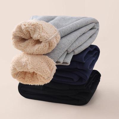 Brand Kids' Thickened Lambswool Sweatpants for Autumn/Winter - Boys' Warm Casual Long Pants