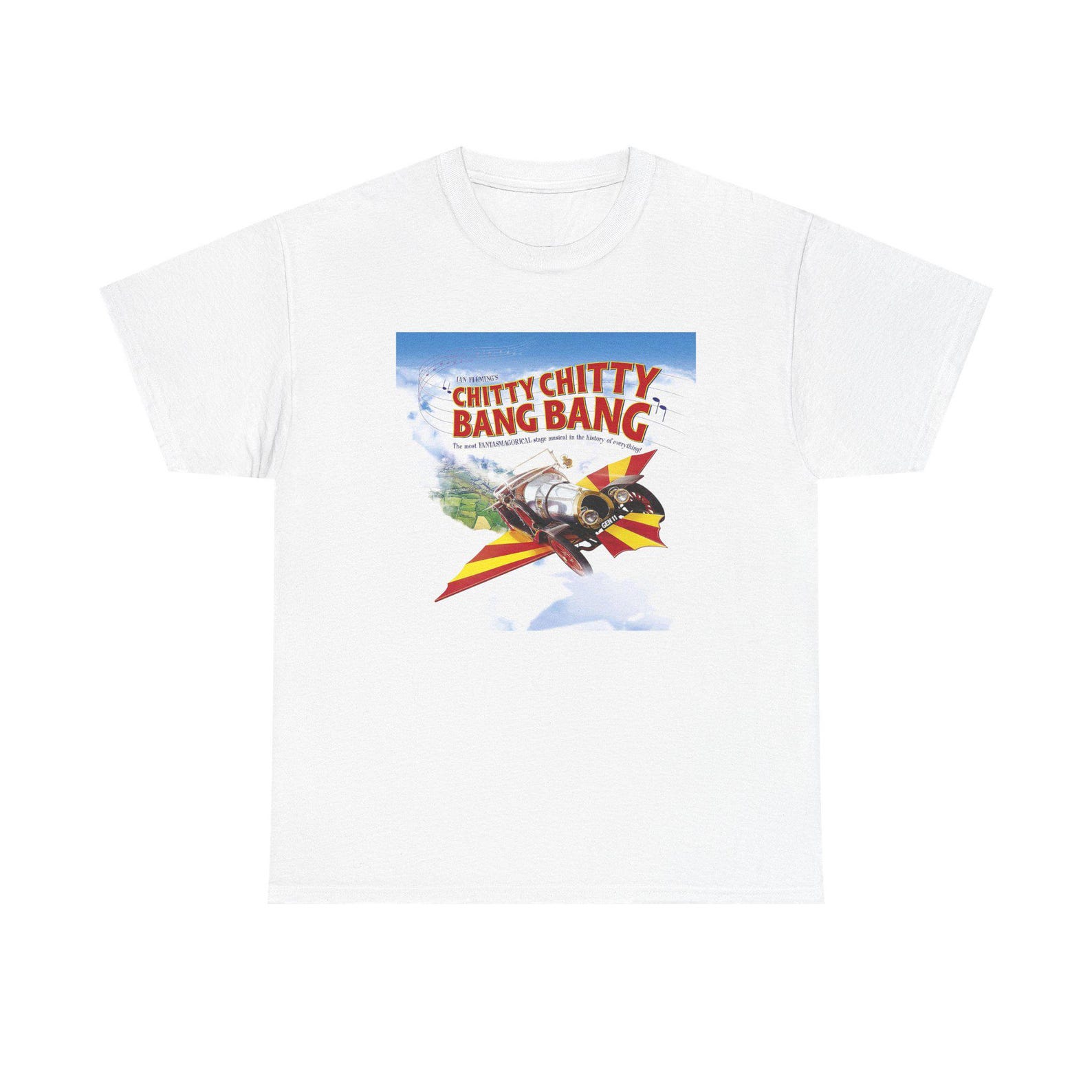 Chitty Chitty Bang Bang Broadway Musical Logo White Tee T-Shirt Size S to 5XL L